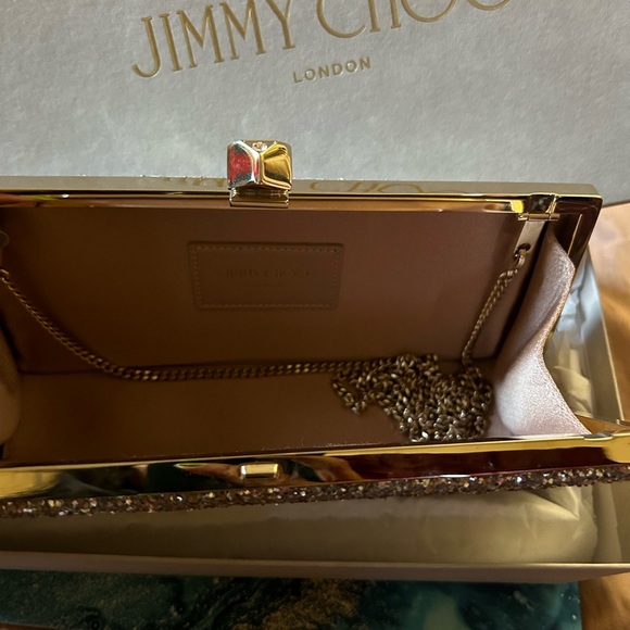 NWOT Jimmy Choo Clutch with Chain - Picture 4 of 7